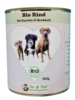 Bio Hundefutter - Rind mit Karotten und Brokkoli 6 x 800g