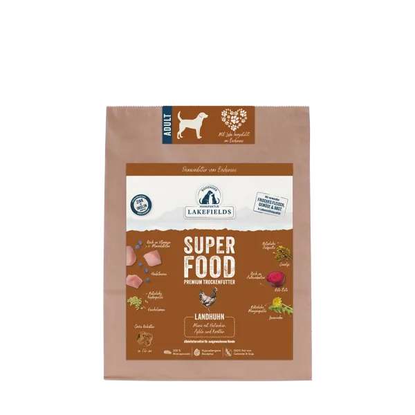 Lakefields SUPERFOOD Huhn Adult – getreidefreies Trockenfutter